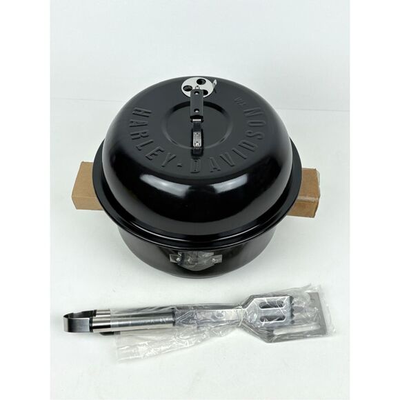 Harley Davidson Motorcycle Charcoal BBQ Grill Portable Travel Set w/ Bag & Tools - Picture 2 of 9